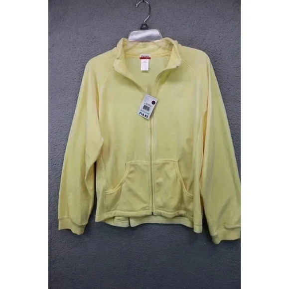Danskin Now Vintage Women's Yellow Velour Track Suit-XL-Wide Leg-New w/Tags - Picture 2 of 15